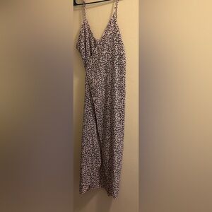 Elegant Black and Pink Wrap Dress